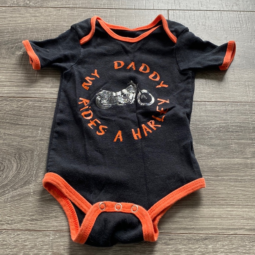 Harley Davidson onesie 9-12M